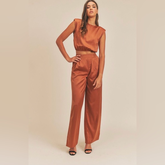 Satin Pants Set - Picture 1 of 2